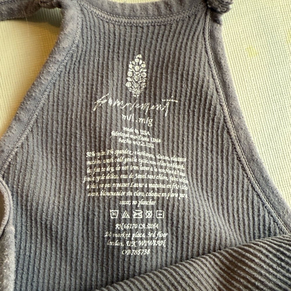 FP Movement Run Happy Tank Gray and Teal Ribbed Tank Tops Size M/L - Picture 2 of 11